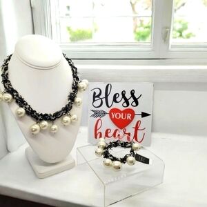 Inc new pearls set necklace and bracelet Macy’s